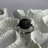 925 Sterling Silver Black Diamonds Ring Size 11