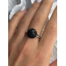 925 Sterling Silver Black Diamonds Ring Size 11