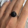 925 Sterling Silver Black Diamonds Ring Size 11