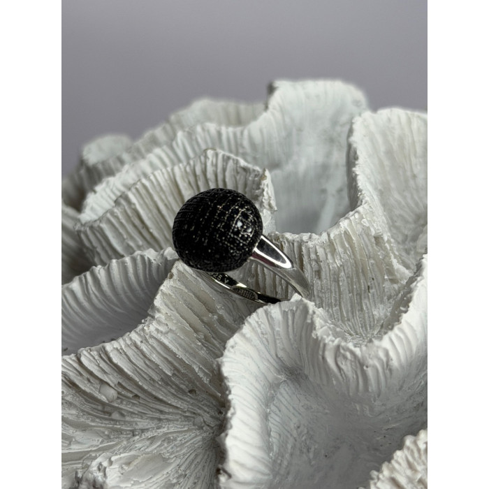 925 Sterling Silver Black Diamonds Ring Size 11