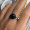 925 Sterling Silver Black Diamonds Ring Size 11