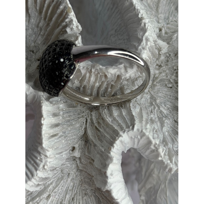 925 Sterling Silver Black Diamonds Ring Size 11