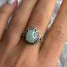 925 Sterling Silver Jadeite Ring Size 9
