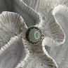 925 Sterling Silver Jadeite Ring Size 9