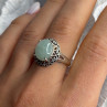 925 Sterling Silver Jadeite Ring Size 9
