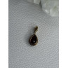 10K YELLOW GOLD GARNET & DIAMOND PENDANT LENGTH 0.70 INCH