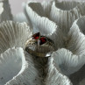 Vintage 925 Sterling Silver Garnet & Marcasite Ring Size 6