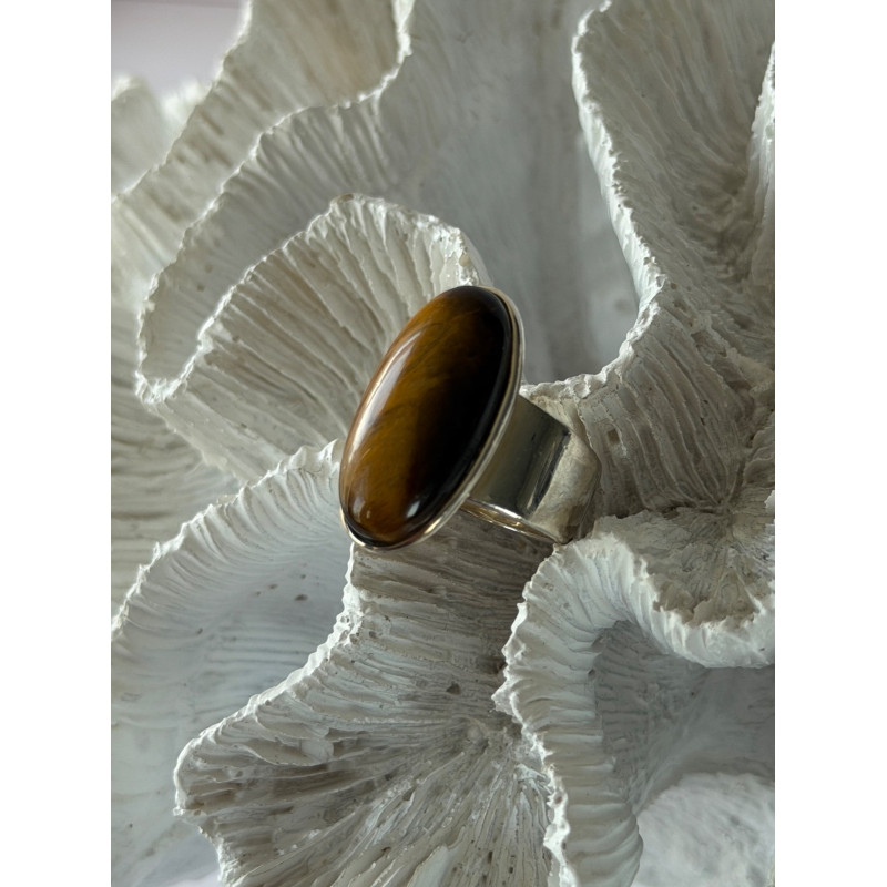 925 Sterling Silver Tigers Eye Ring Size 7