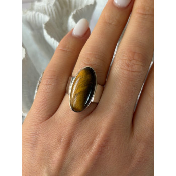 925 Sterling Silver Tigers Eye Ring Size 7