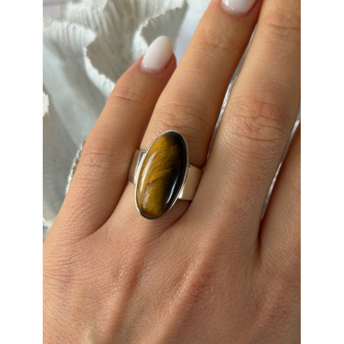 925 Sterling Silver Tigers Eye Ring Size 7