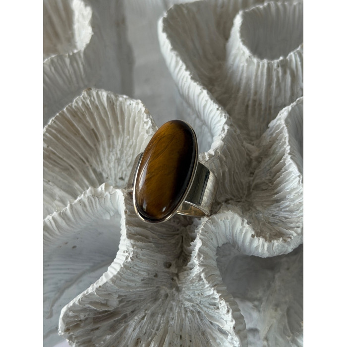 925 Sterling Silver Tigers Eye Ring Size 7