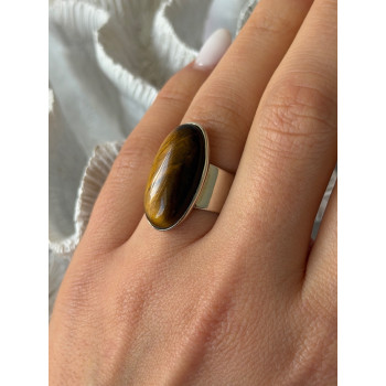 925 Sterling Silver Tigers Eye Ring Size 7