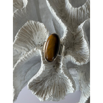 925 Sterling Silver Tigers Eye Ring Size 7