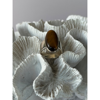 925 Sterling Silver Tigers Eye Ring Size 7