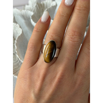 925 Sterling Silver Tigers Eye Ring Size 7