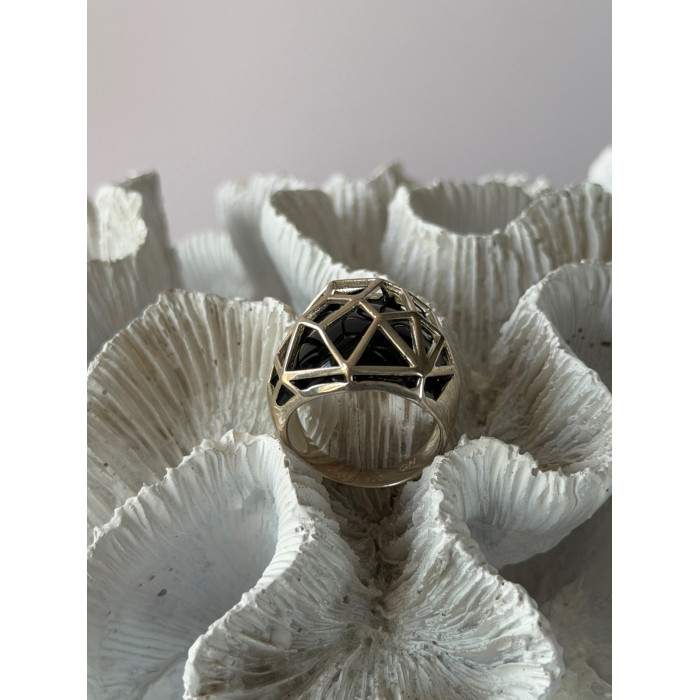 925 Sterling Silver Onyx Ring Size 7