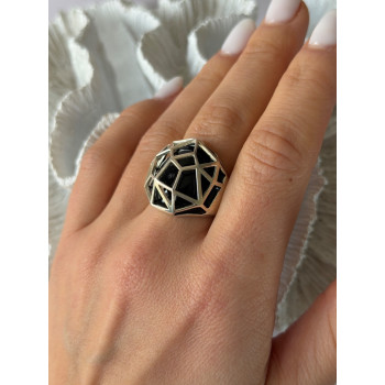 925 Sterling Silver Onyx Ring Size 7
