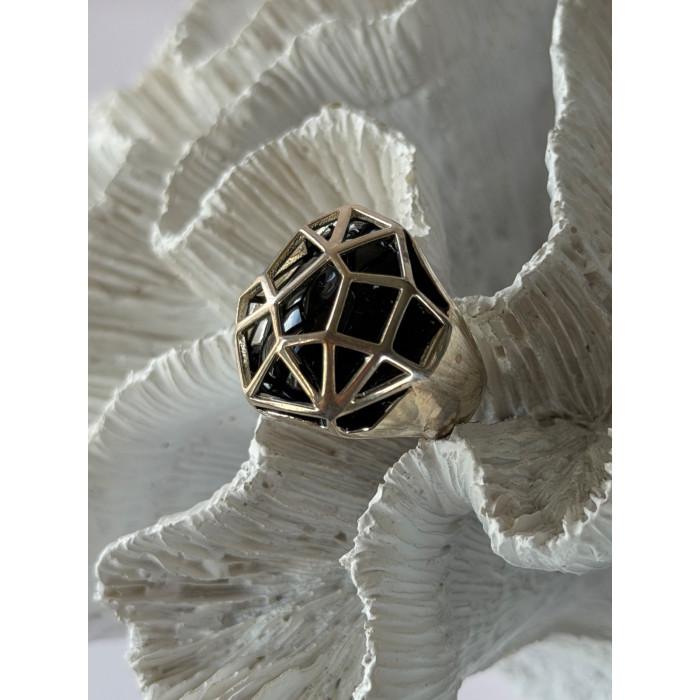 925 Sterling Silver Onyx Ring Size 7