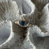 925 Sterling Silver Heart Blue Topaz Ring Size 5.5