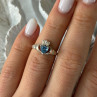 925 Sterling Silver Heart Blue Topaz Ring Size 5.5