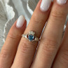 925 Sterling Silver Heart Blue Topaz Ring Size 5.5