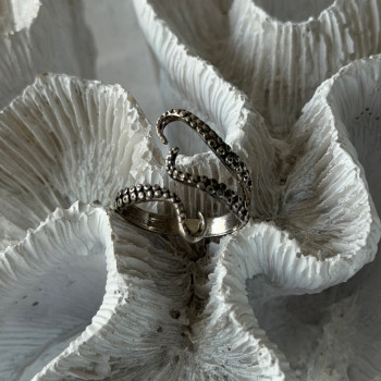 Adjustable Octopus Tentacle Wrap 925 Sterling Silver Ring Size 9