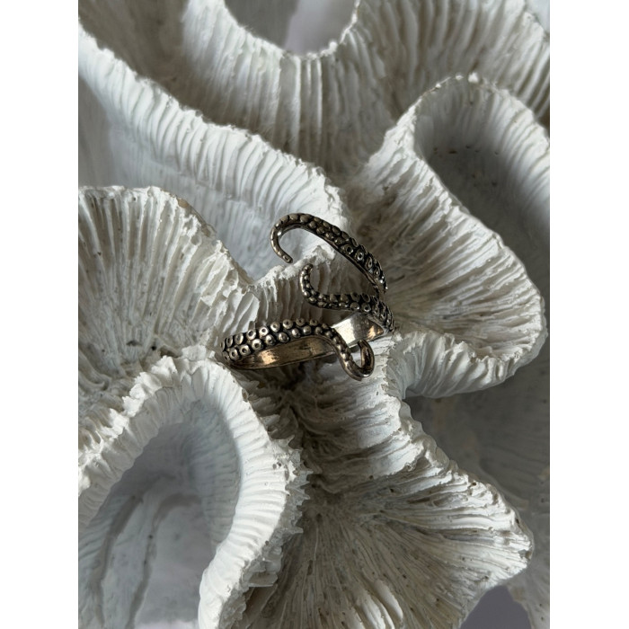 Adjustable Octopus Tentacle Wrap 925 Sterling Silver Ring Size 9