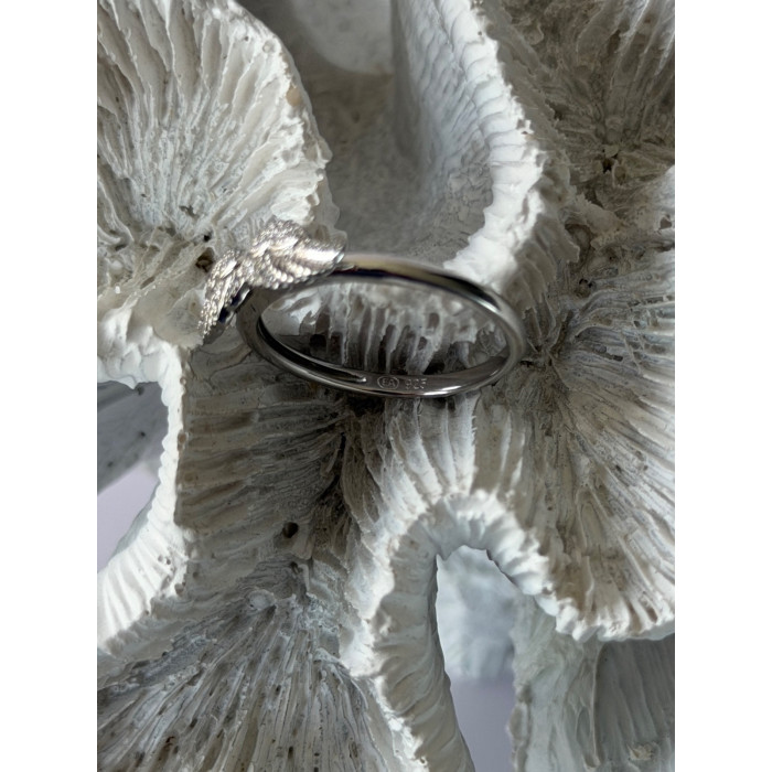 925 Sterling Silver Angel Wings Cz Ring Size 9