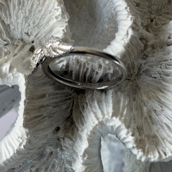 925 Sterling Silver Angel Wings Cz Ring Size 9