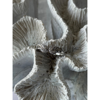 925 Sterling Silver Angel Wings Cz Ring Size 9