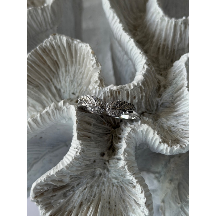 925 Sterling Silver Angel Wings Cz Ring Size 9