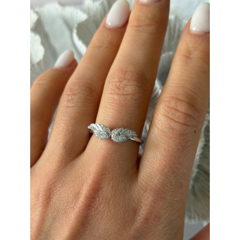 925 Sterling Silver Angel Wings Cz Ring Size 9