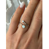Adjustable 925 Sterling Silver Opal & Beryl Ring
