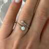 Adjustable 925 Sterling Silver Opal & Beryl Ring