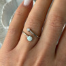 Adjustable 925 Sterling Silver Opal & Beryl Ring