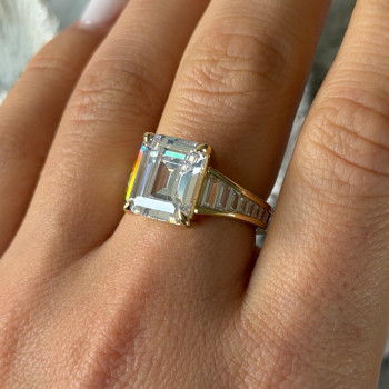 925 Sterling Silver Gold Plated Cz Ring Size 8
