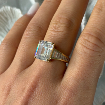925 Sterling Silver Gold Plated Cz Ring Size 8