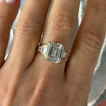 925 Sterling Silver Gold Plated Cz Ring Size 8