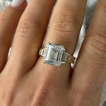 925 Sterling Silver Gold Plated Cz Ring Size 8