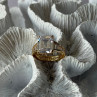 925 Sterling Silver Gold Plated Cz Ring Size 8
