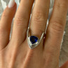 Handmade Custom 925 Sterling Silver Sapphire Ring Size 7.5