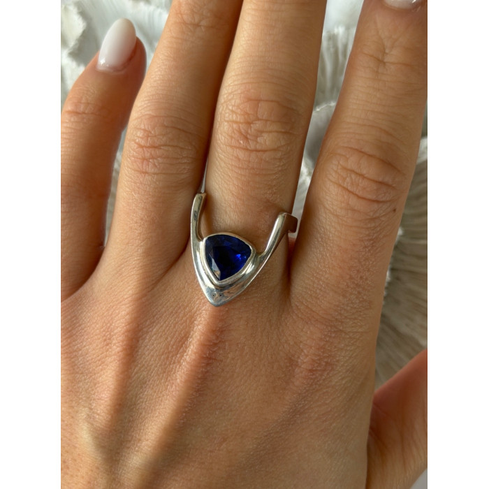 Handmade Custom 925 Sterling Silver Sapphire Ring Size 7.5