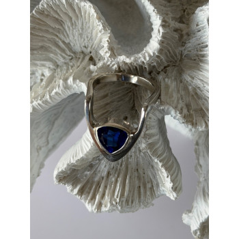 Handmade Custom 925 Sterling Silver Sapphire Ring Size 7.5