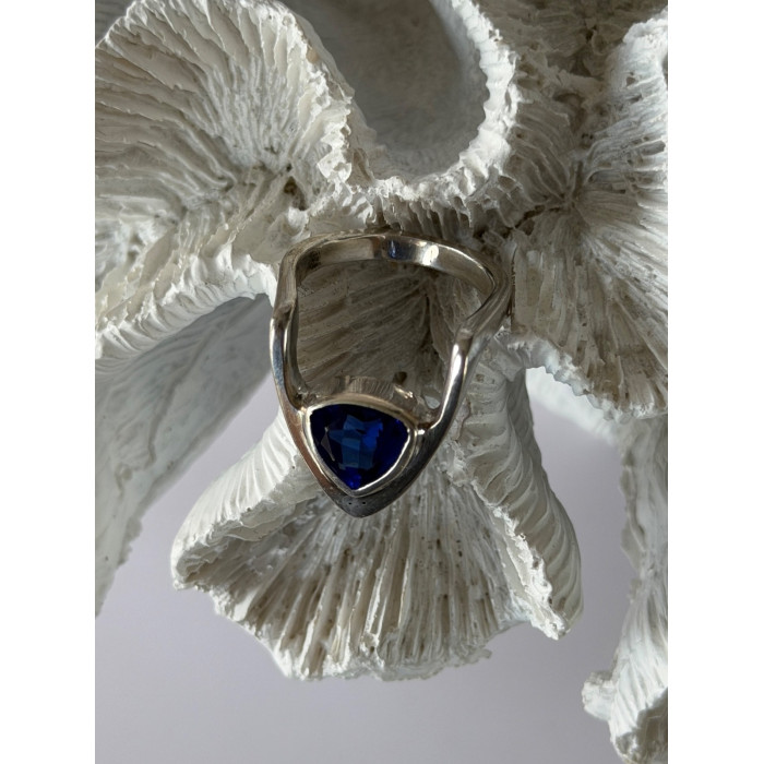 Handmade Custom 925 Sterling Silver Sapphire Ring Size 7.5