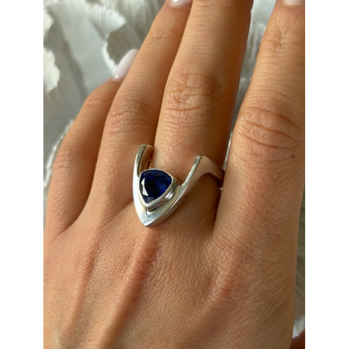 Handmade Custom 925 Sterling Silver Sapphire Ring Size 7.5