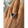 Handmade Custom 925 Sterling Silver Sapphire Ring Size 7.5