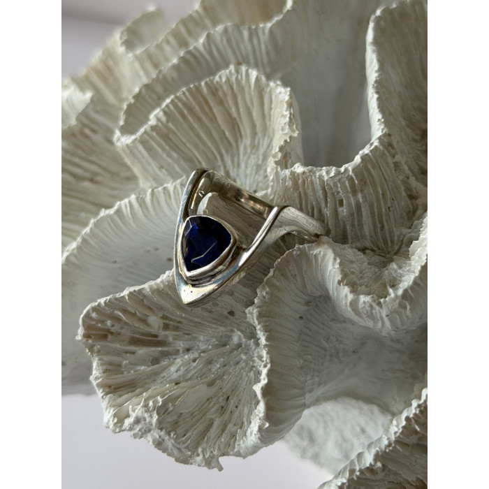 Handmade Custom 925 Sterling Silver Sapphire Ring Size 7.5