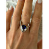 Handmade Custom 925 Sterling Silver Sapphire Ring Size 7.5