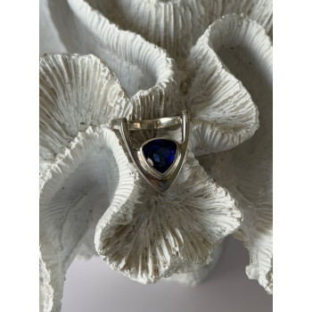 Handmade Custom 925 Sterling Silver Sapphire Ring Size 7.5