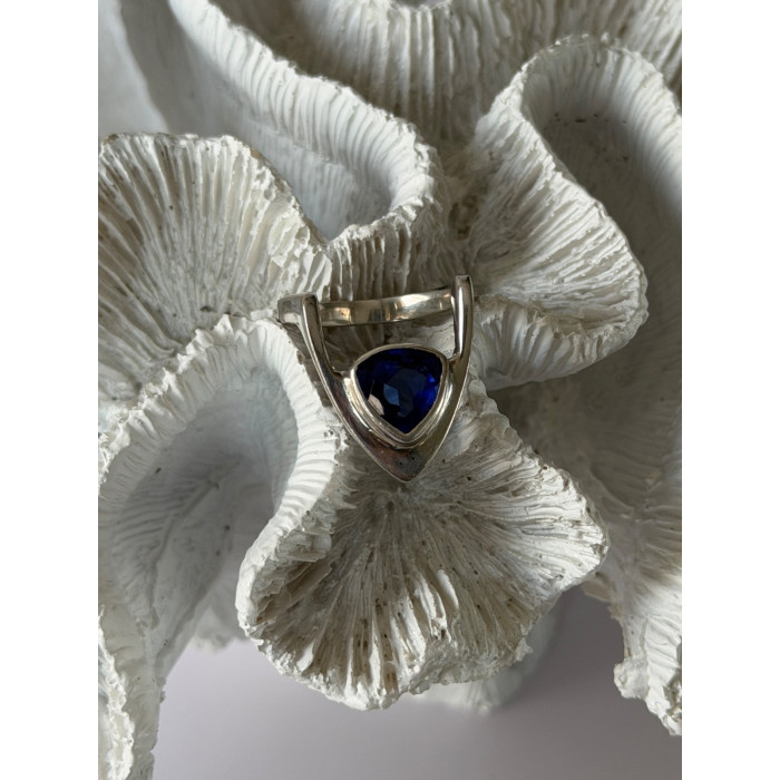 Handmade Custom 925 Sterling Silver Sapphire Ring Size 7.5